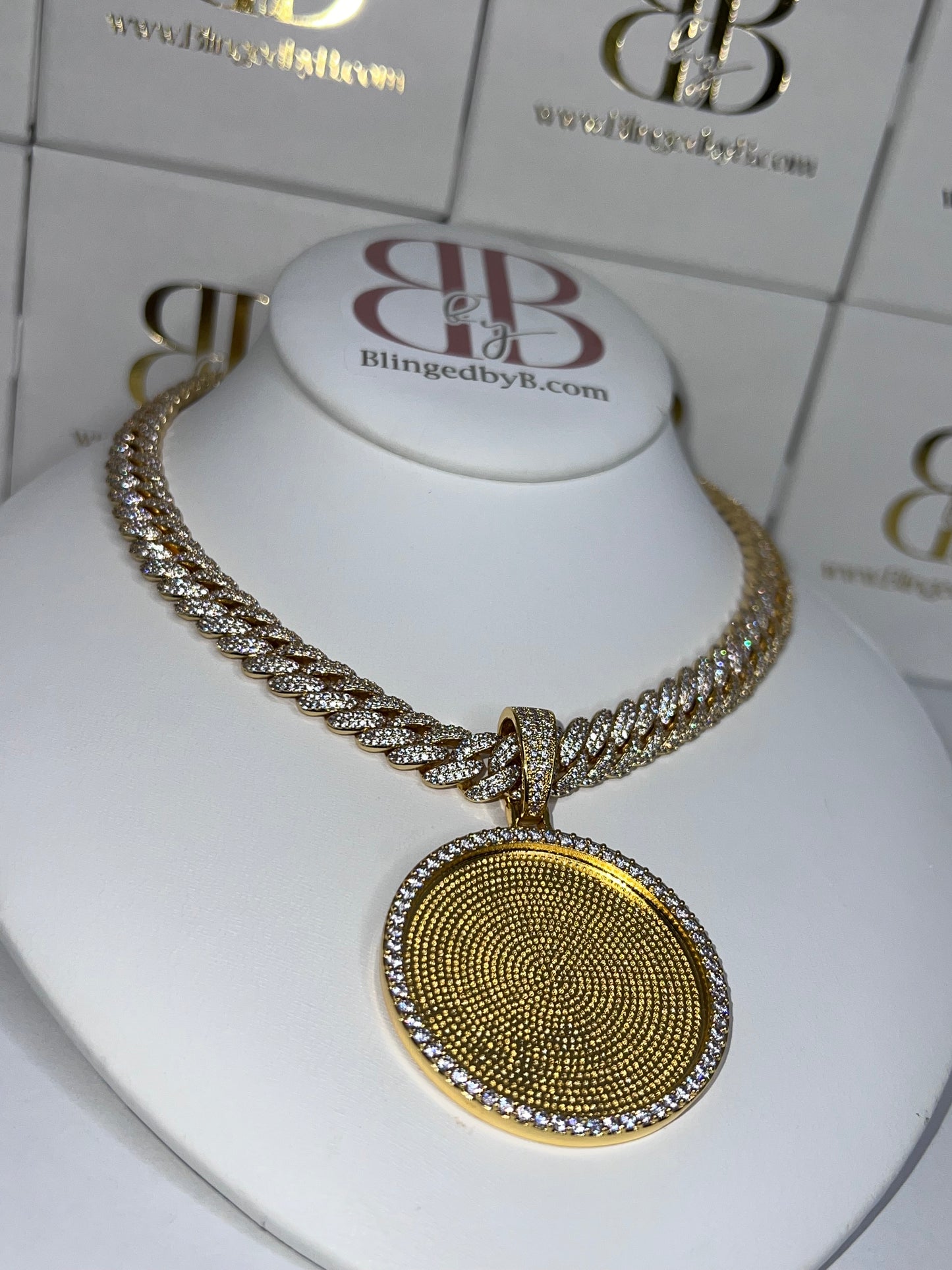 Curb Cuban + Photo Pendant