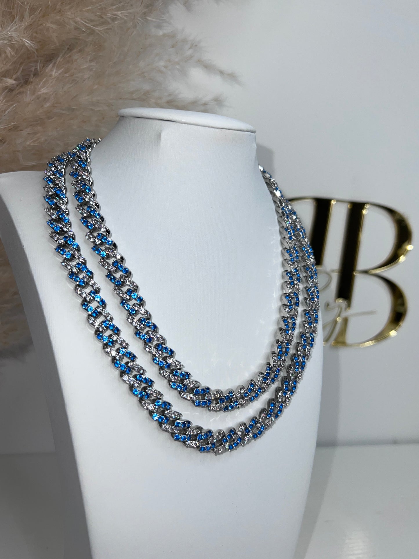 Blue Cuban Necklace